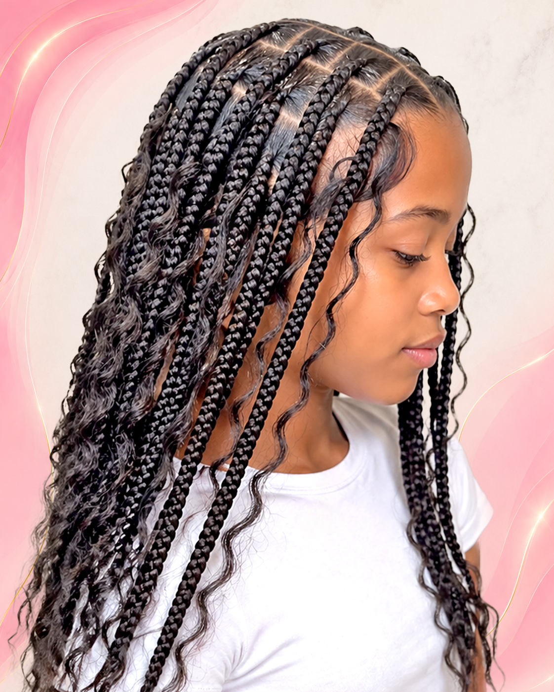 Close side detail braided hairstyle